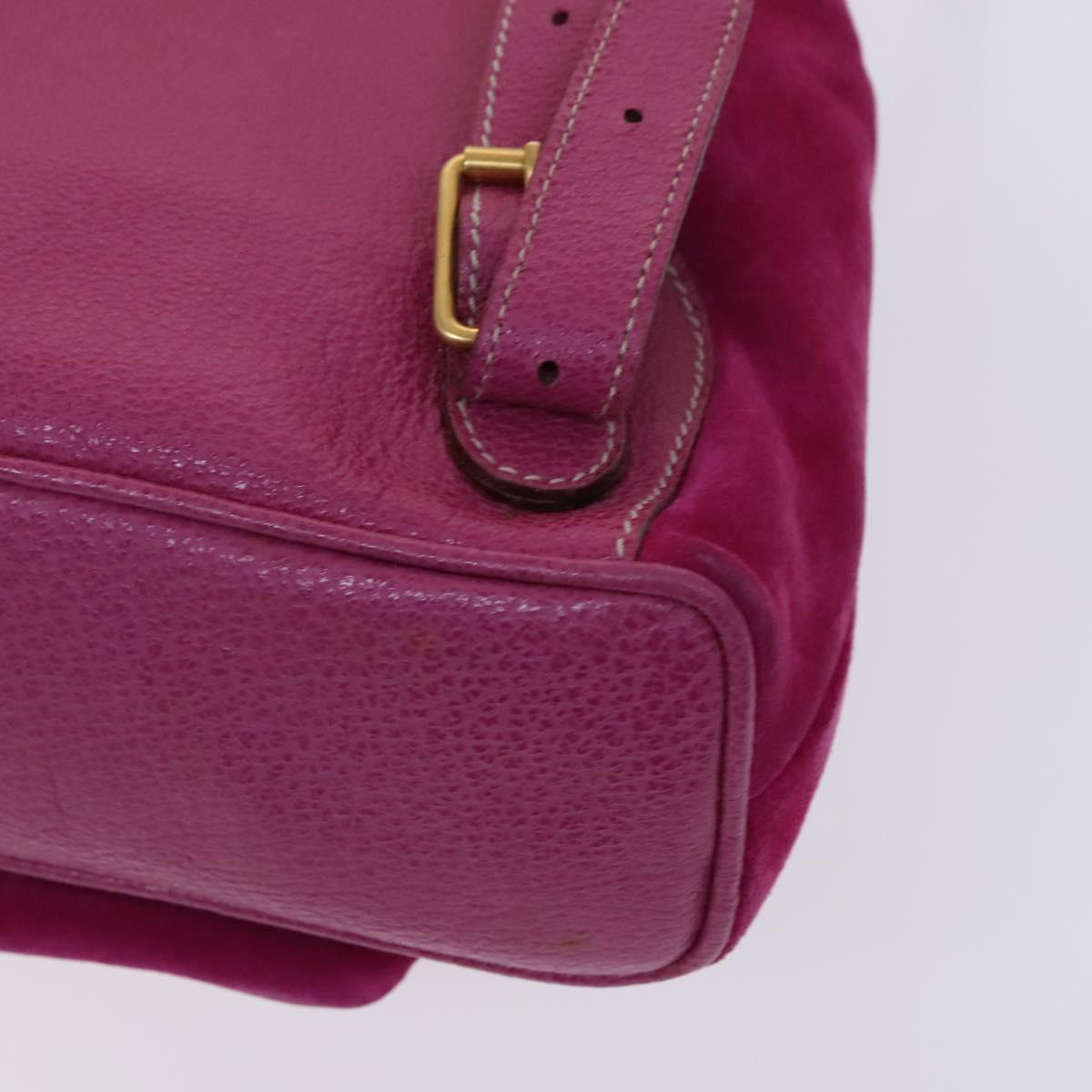 GUCCI Bamboo Backpack Suede Pink Gold 003 1705 0030 Auth nb002