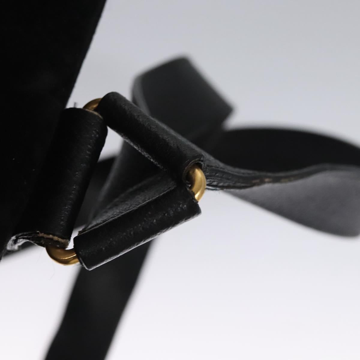 GUCCI Bamboo Backpack Suede Leather Black Gold 003 58 0016 Auth nb007