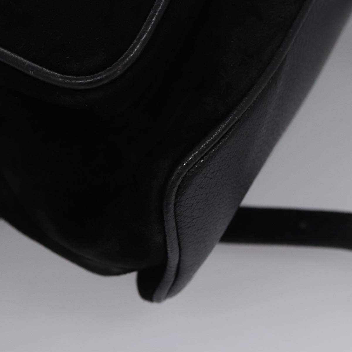 GUCCI Bamboo Backpack Suede Leather Black Gold 003 58 0016 Auth nb007