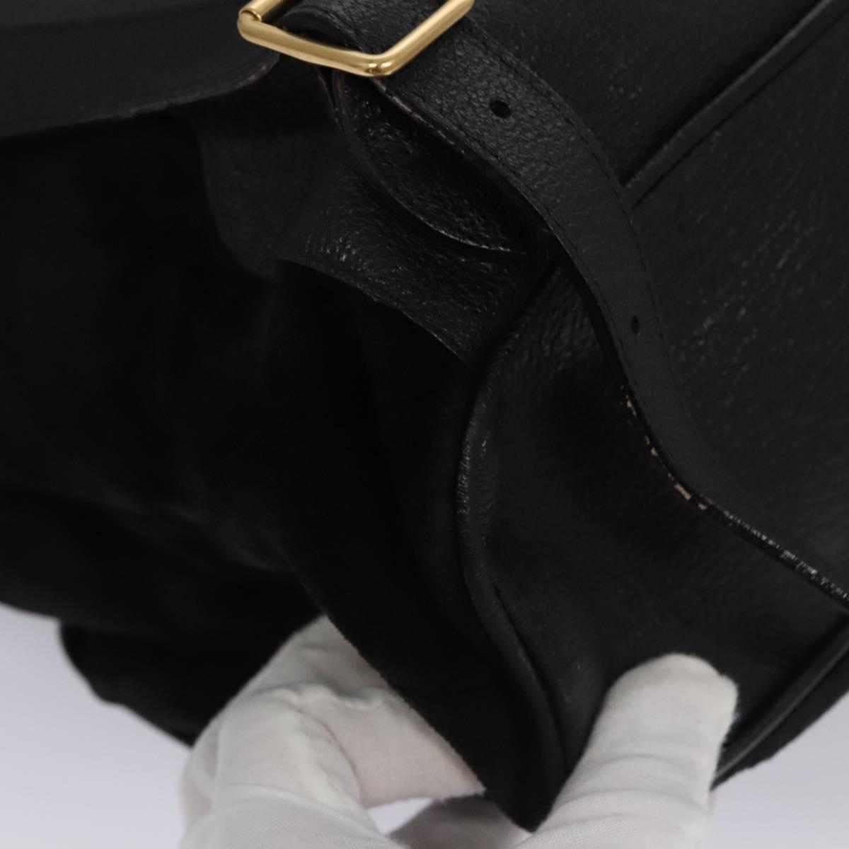 GUCCI Bamboo Backpack Suede Leather Black Gold 003 58 0016 Auth nb007