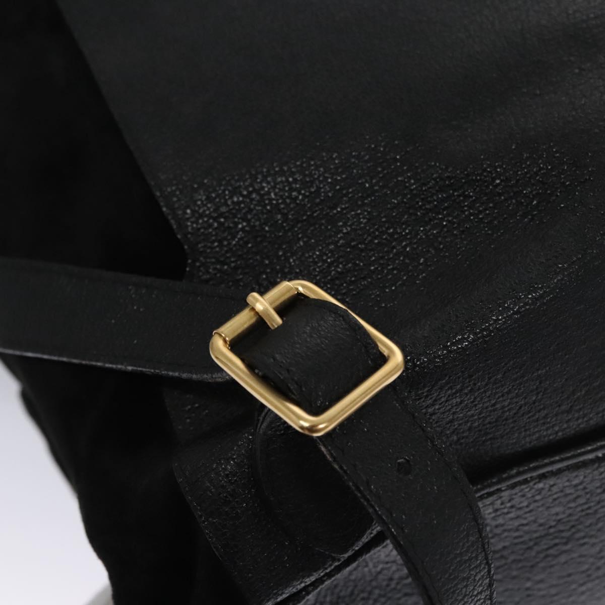 GUCCI Bamboo Backpack Suede Leather Black Gold 003 58 0016 Auth nb007