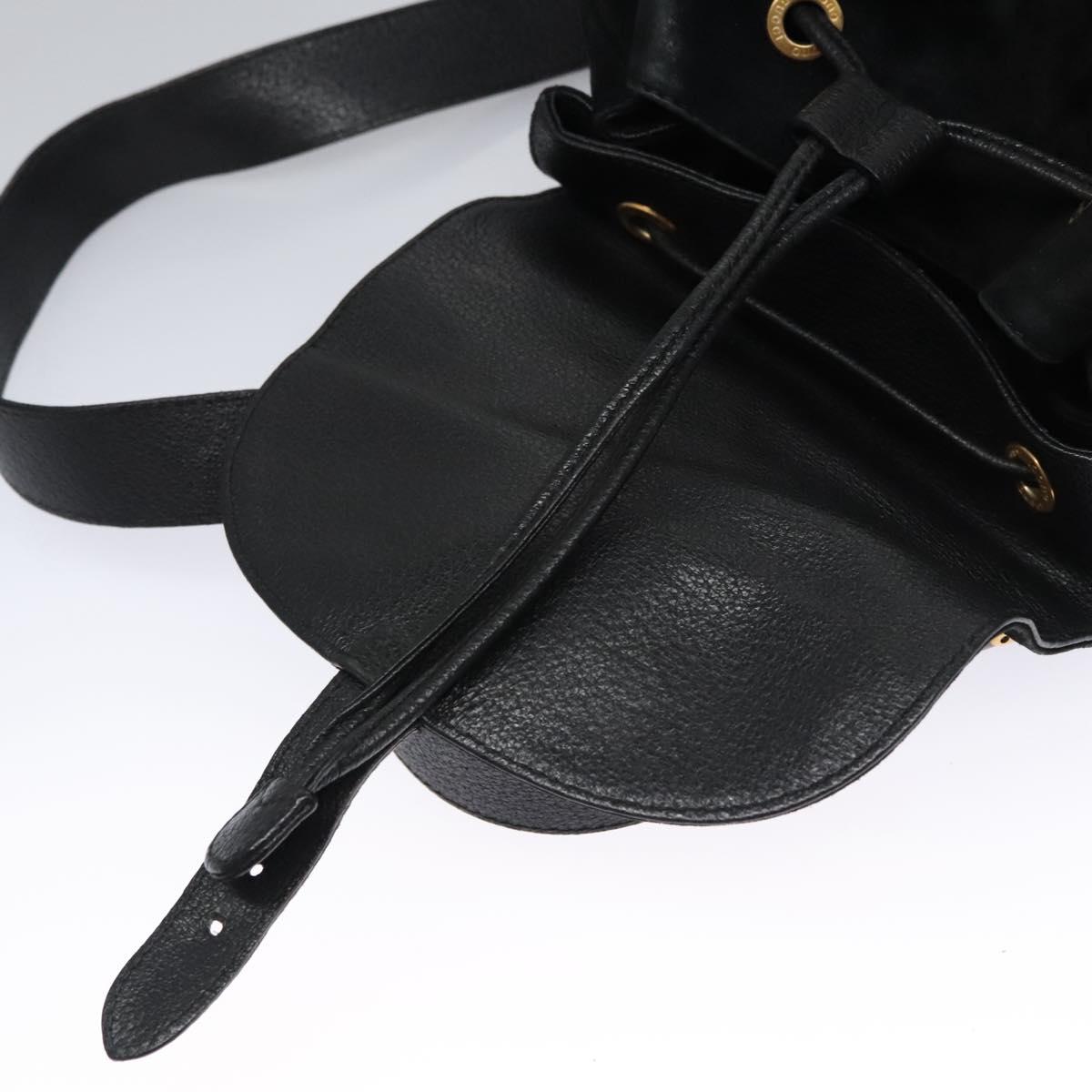 GUCCI Bamboo Backpack Suede Leather Black Gold 003 58 0016 Auth nb007