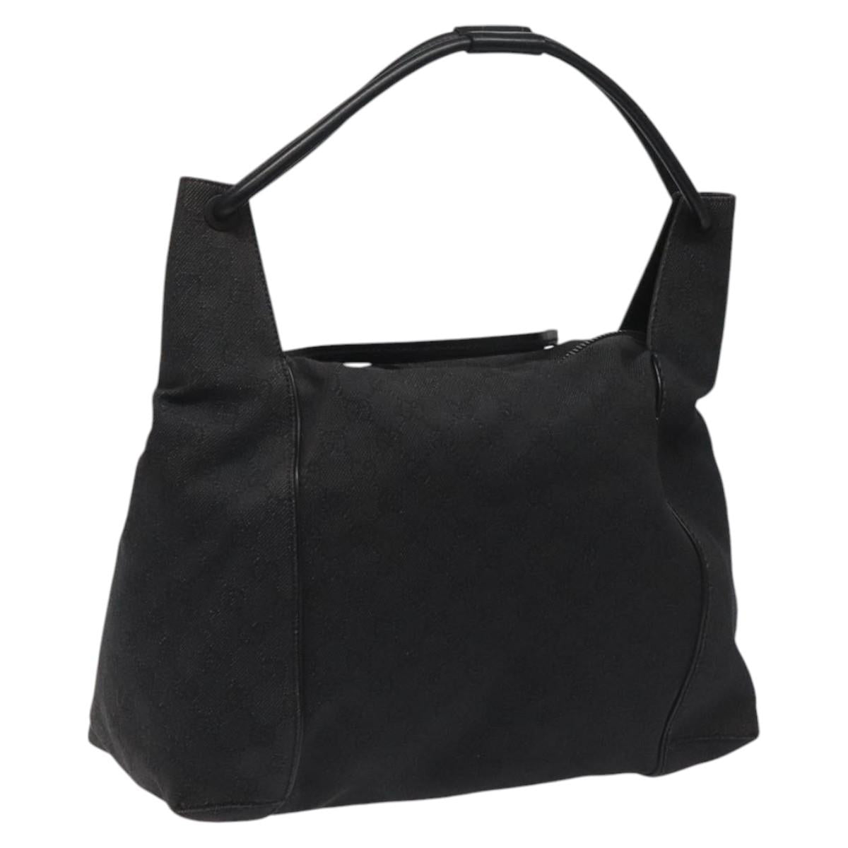 GUCCI GG Canvas Shoulder Bag Black 101292 Auth nb011