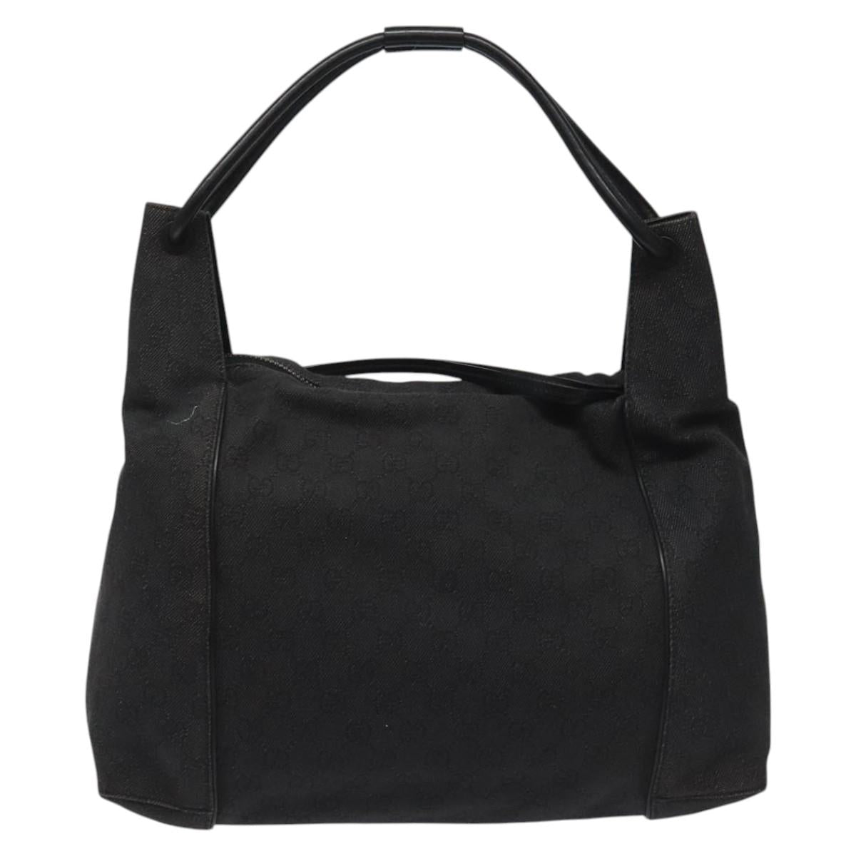 GUCCI GG Canvas Shoulder Bag Black 101292 Auth nb011