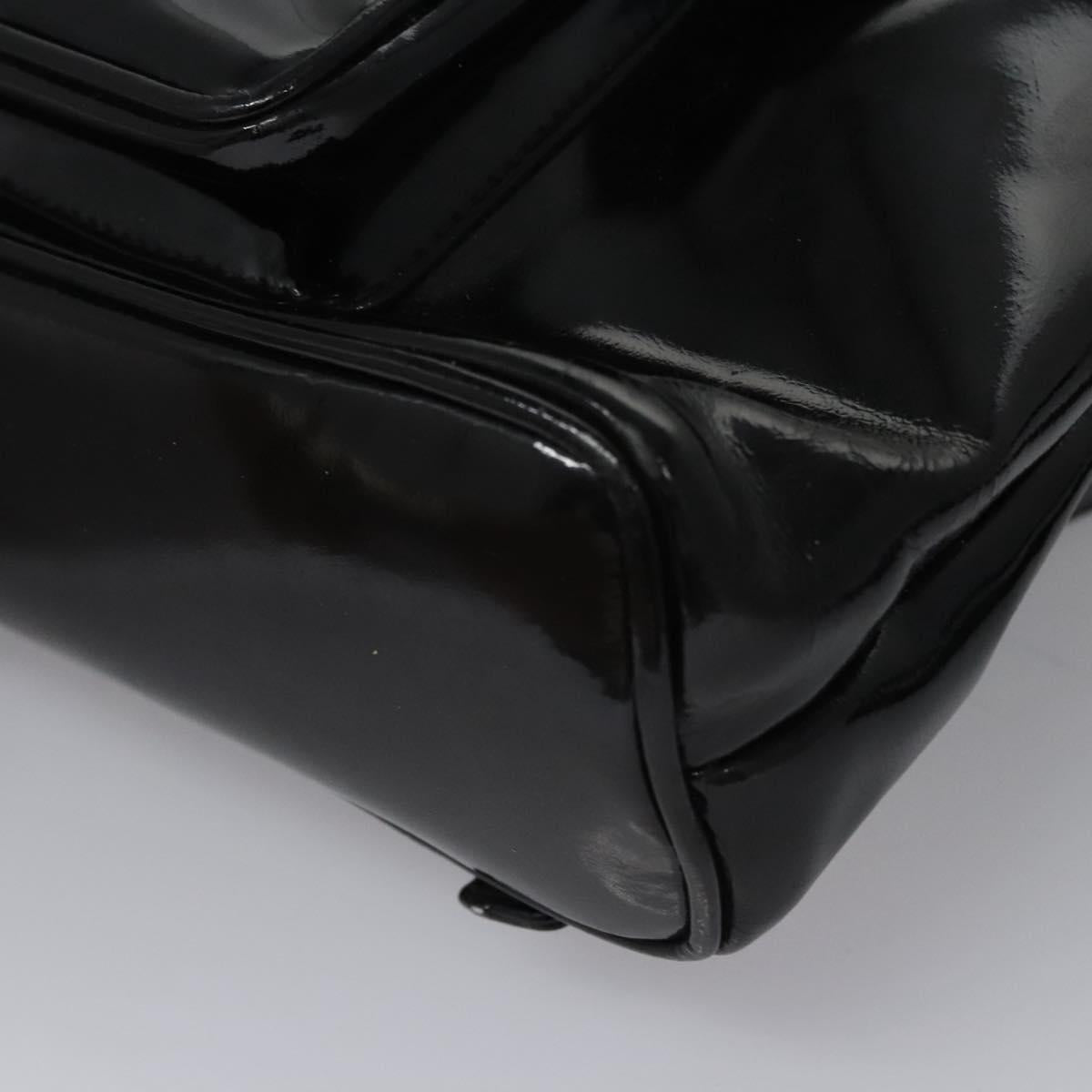 GUCCI Bamboo Backpack Patent leather Black 003 2058 0030 Auth nb014