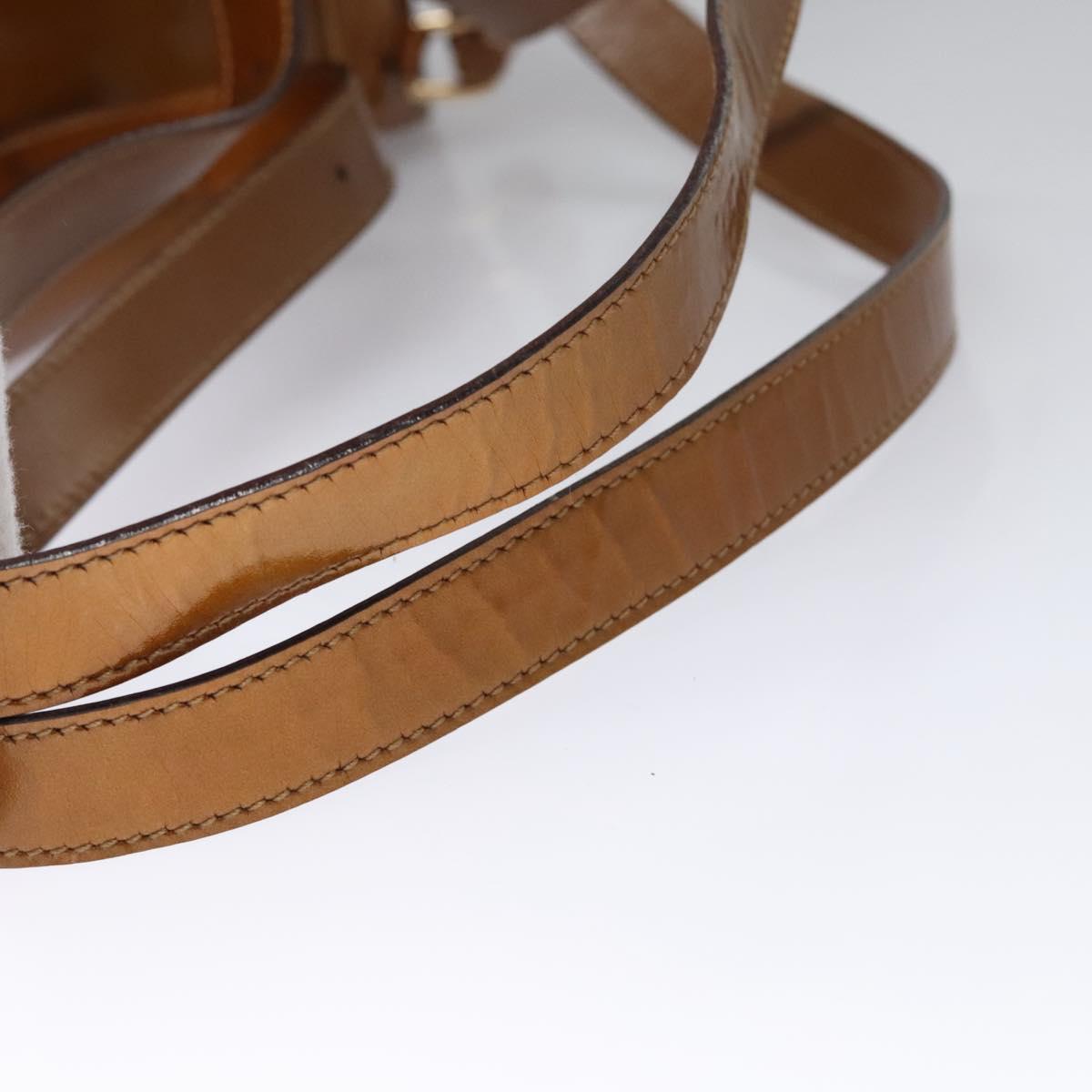 GUCCI Bamboo Backpack Patent leather Bronze Gold 003 1705 0030 Auth nb030