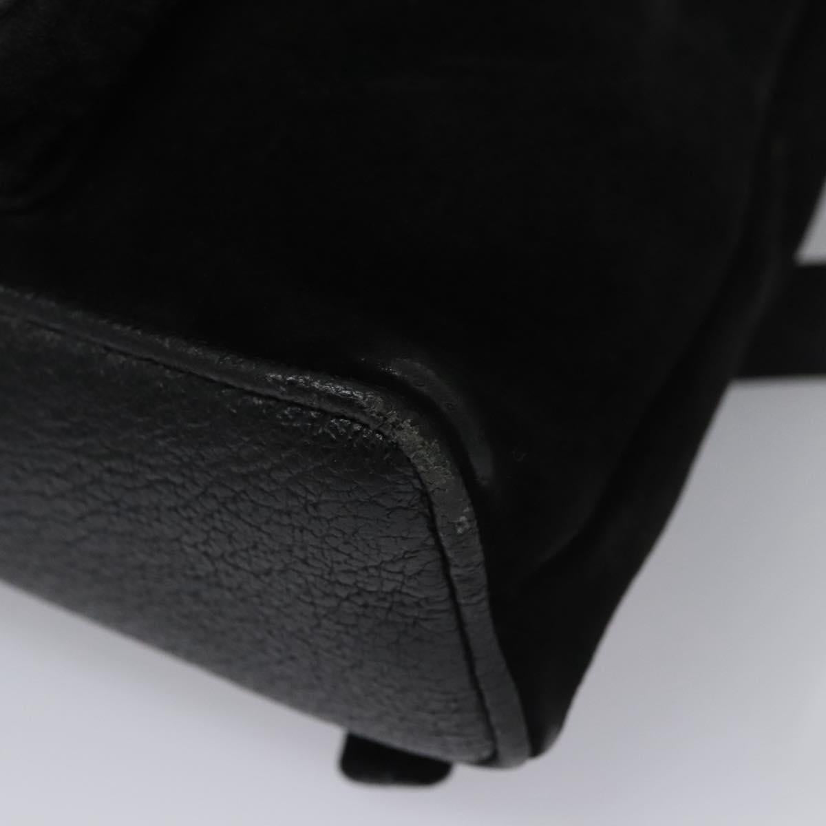 GUCCI Bamboo Backpack Suede Leather Black Gold 003 1705 0030 Auth nb031