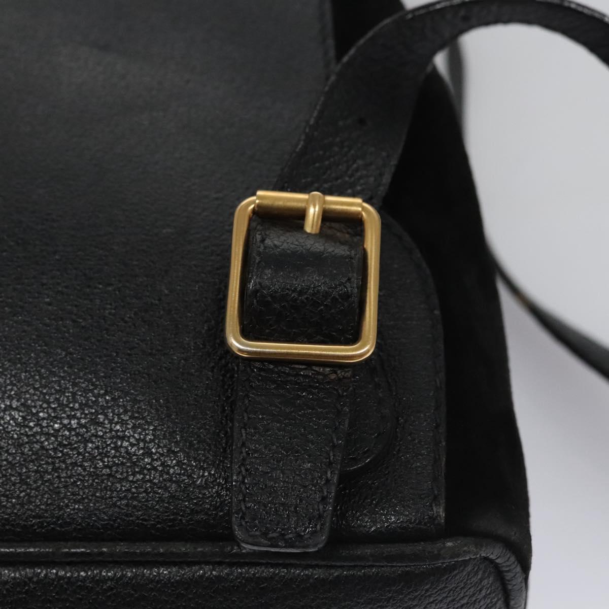 GUCCI Bamboo Backpack Suede Leather Black Gold 003 1705 0030 Auth nb031