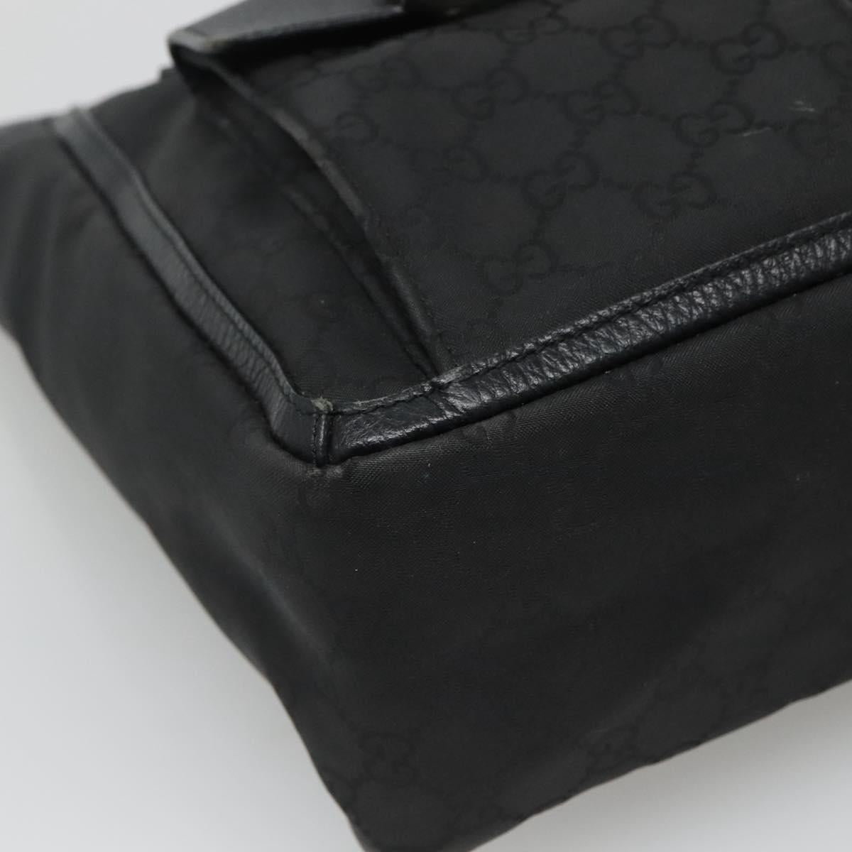 GUCCI GG Canvas Tote Bag Nylon Outlet Black Silver 268639 Auth nb032