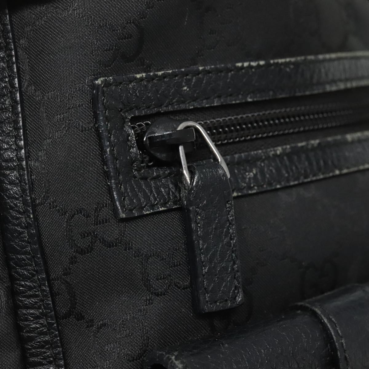 GUCCI GG Canvas Tote Bag Nylon Outlet Black Silver 268639 Auth nb032
