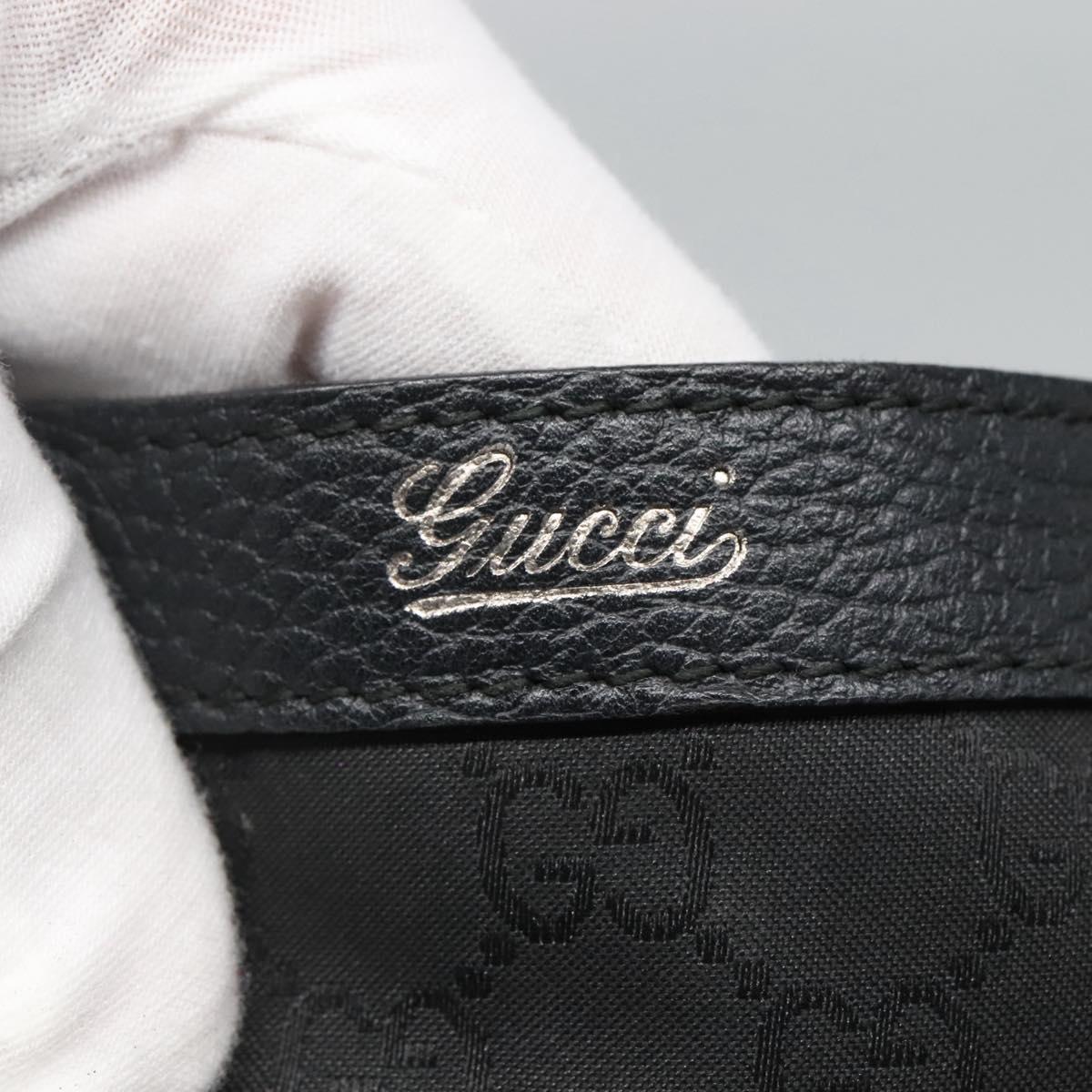 GUCCI GG Canvas Tote Bag Nylon Outlet Black Silver 268639 Auth nb032