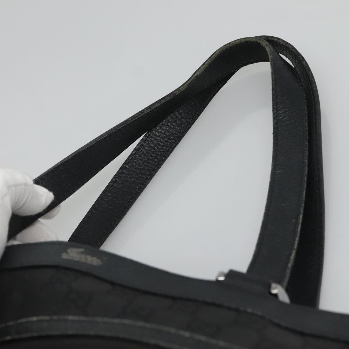 GUCCI GG Canvas Tote Bag Nylon Outlet Black Silver 268639 Auth nb032
