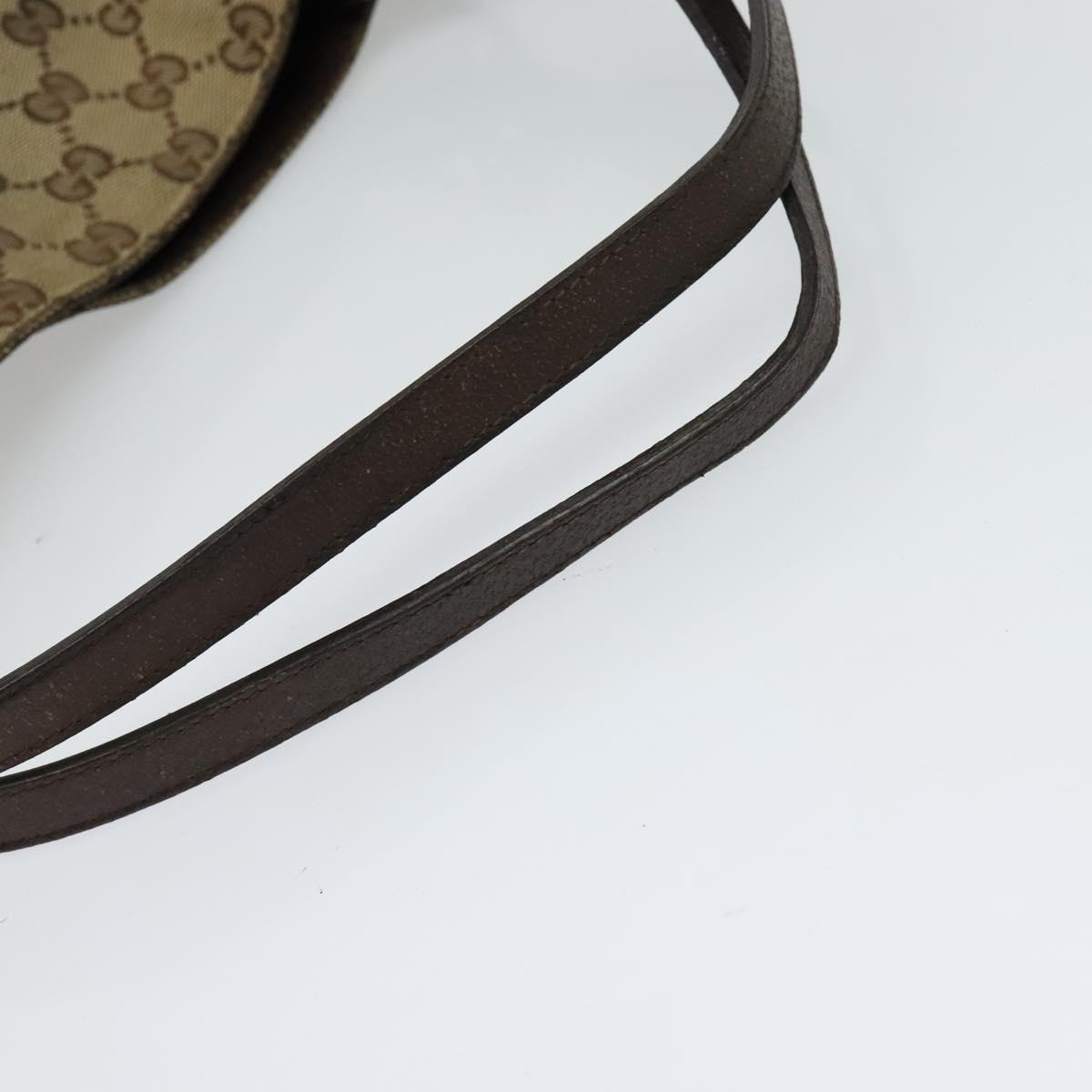 GUCCI GG Canvas Shoulder Bag Beige Silver 121023 Auth nb042