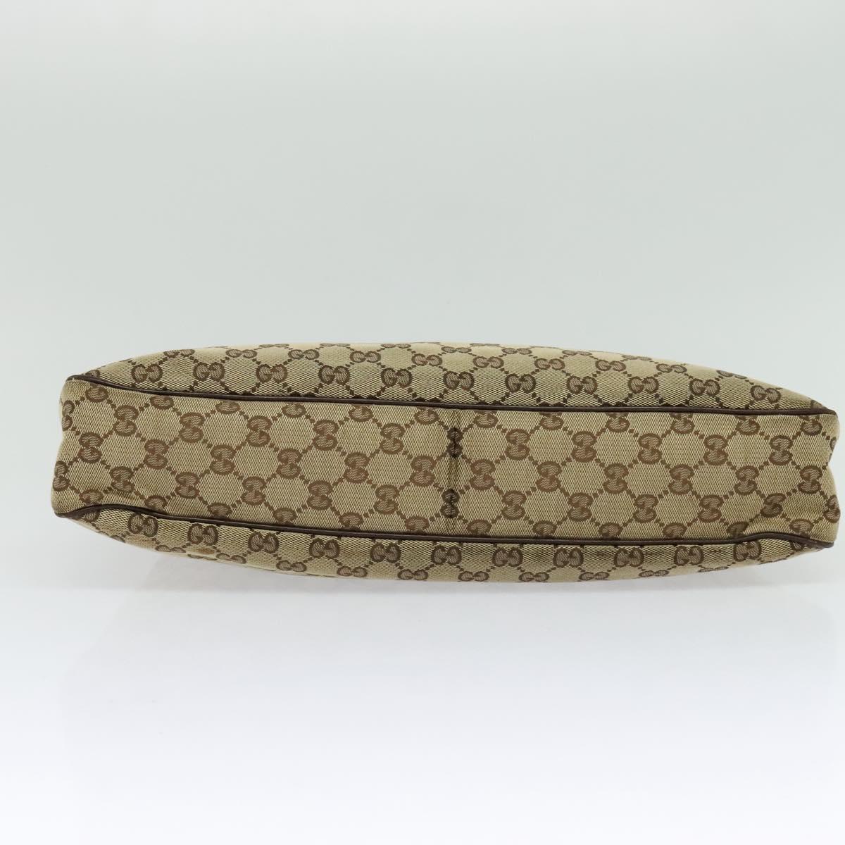 GUCCI GG Canvas Shoulder Bag Beige Silver 121023 Auth nb042
