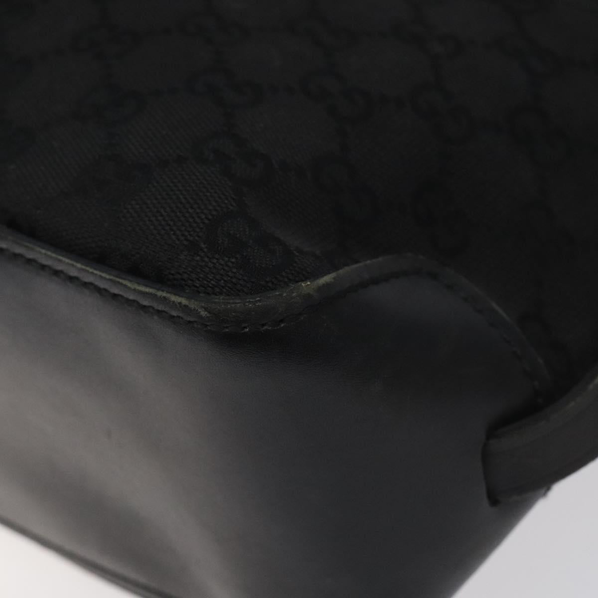 GUCCI GG Canvas Tote Bag Black Silver 107757 Auth nb044