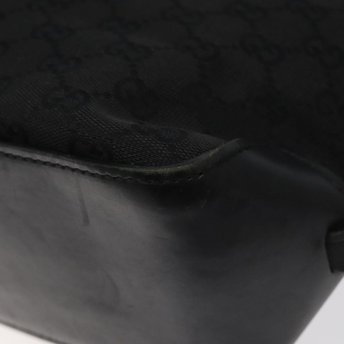 GUCCI GG Canvas Tote Bag Black Silver 107757 Auth nb044