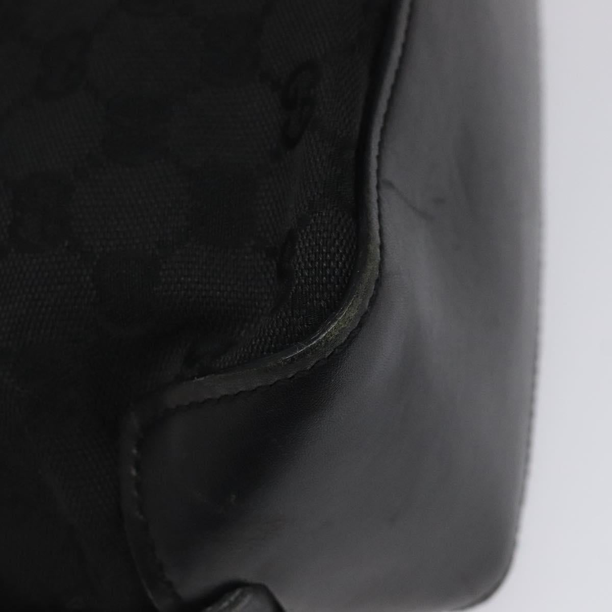 GUCCI GG Canvas Tote Bag Black Silver 107757 Auth nb044