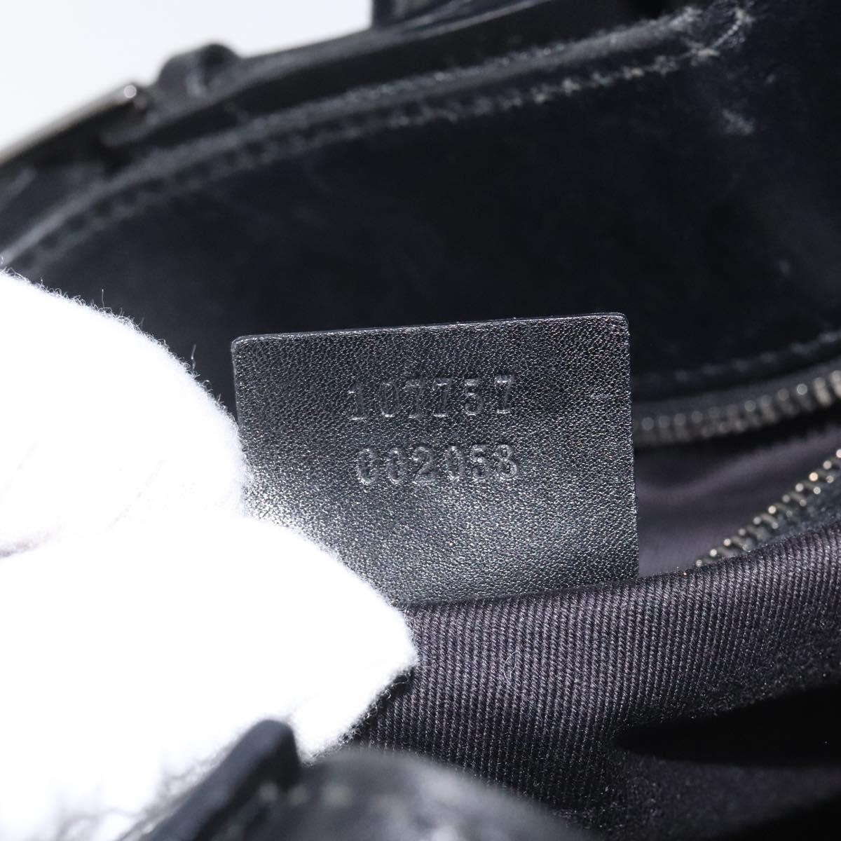 GUCCI GG Canvas Tote Bag Black Silver 107757 Auth nb044