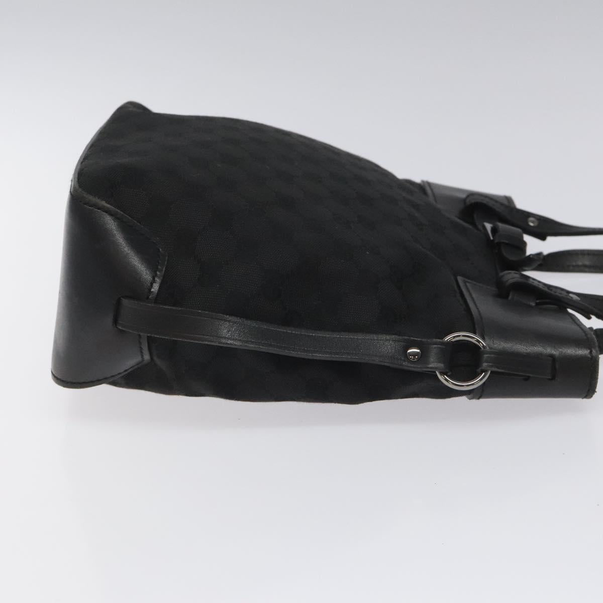GUCCI GG Canvas Tote Bag Black Silver 107757 Auth nb044
