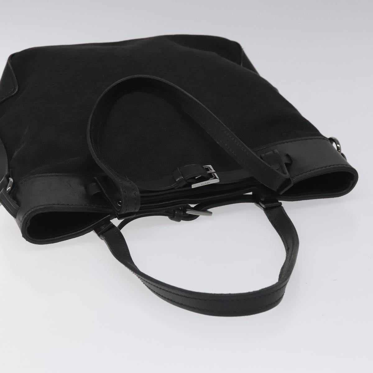 GUCCI GG Canvas Tote Bag Black Silver 107757 Auth nb044