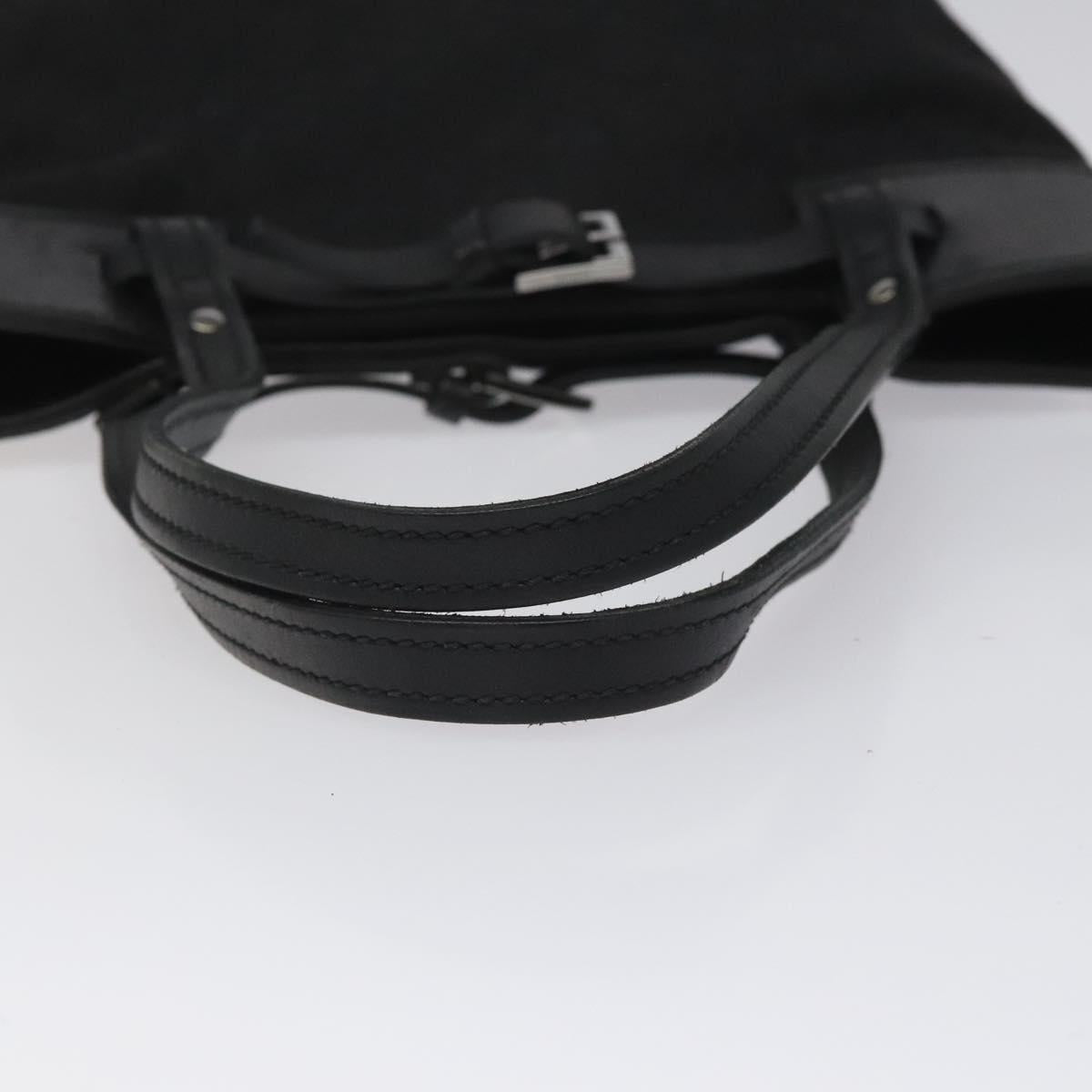 GUCCI GG Canvas Tote Bag Black Silver 107757 Auth nb044