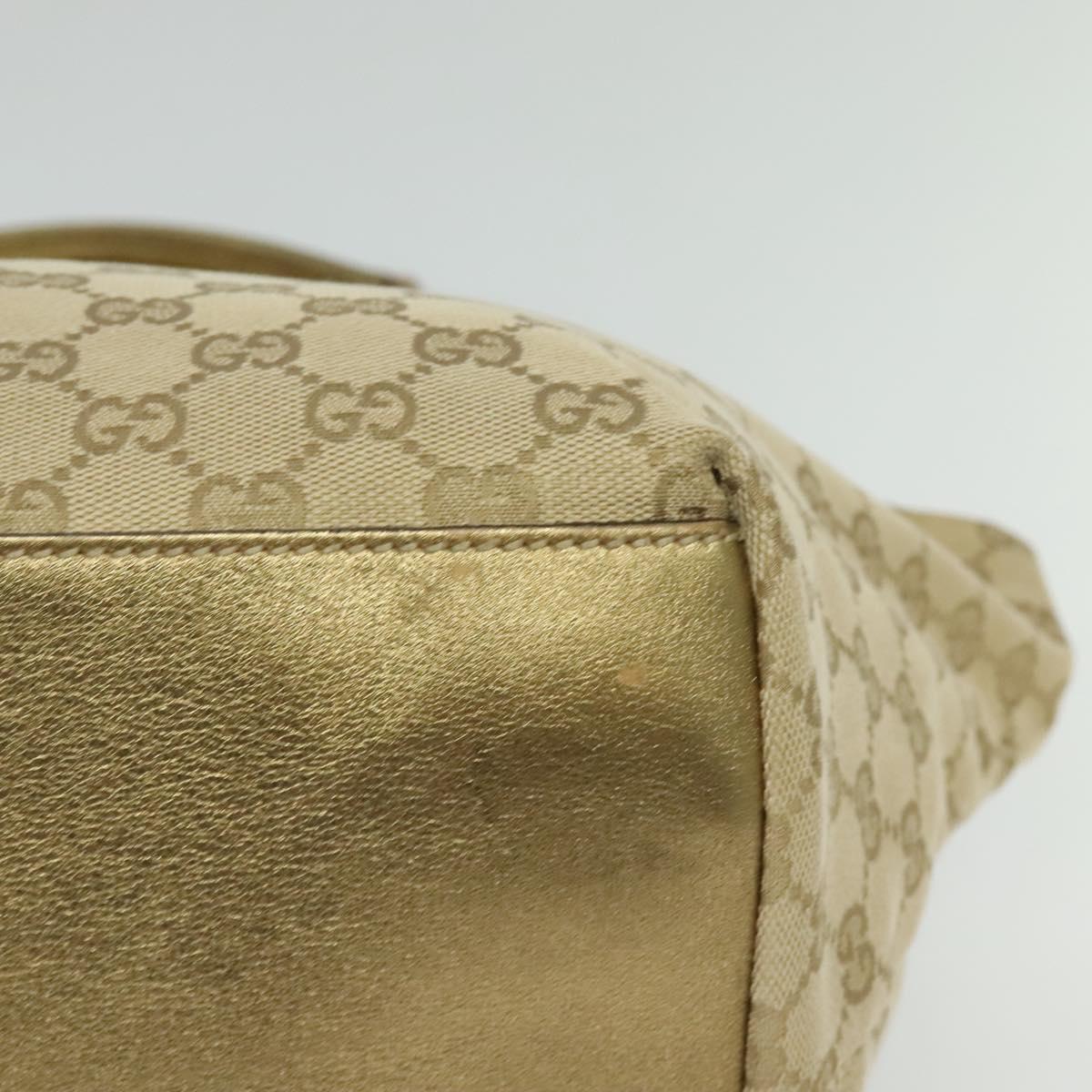 GUCCI GG Canvas Sherry Line Tote Bag Beige Pink gold 131230 Auth nb048