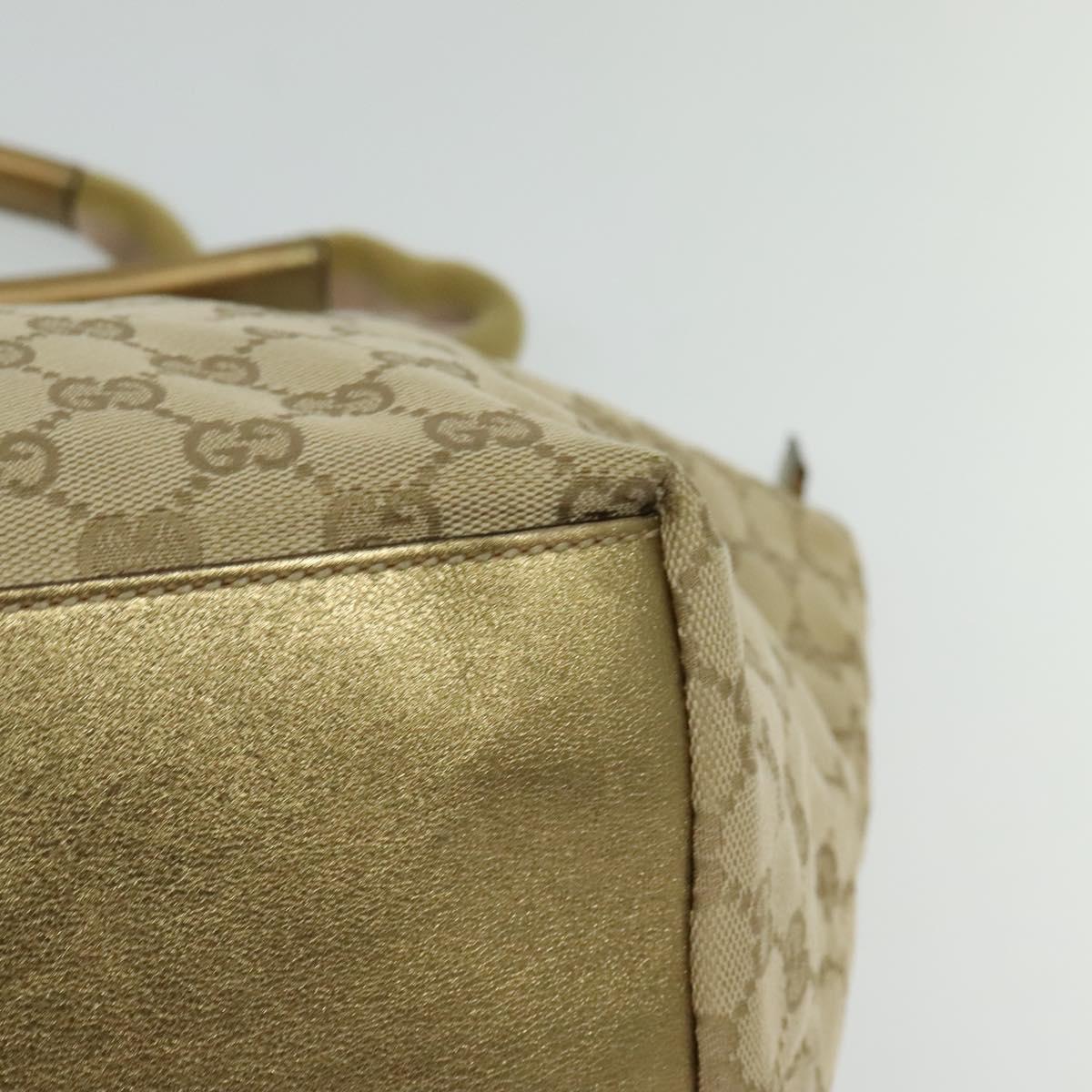GUCCI GG Canvas Sherry Line Tote Bag Beige Pink gold 131230 Auth nb048