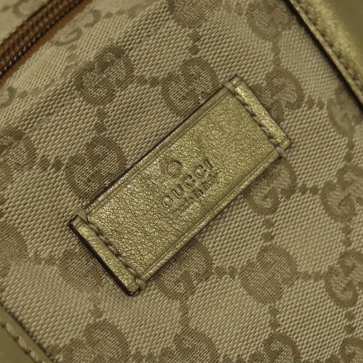 GUCCI GG Canvas Sherry Line Tote Bag Beige Pink gold 131230 Auth nb048