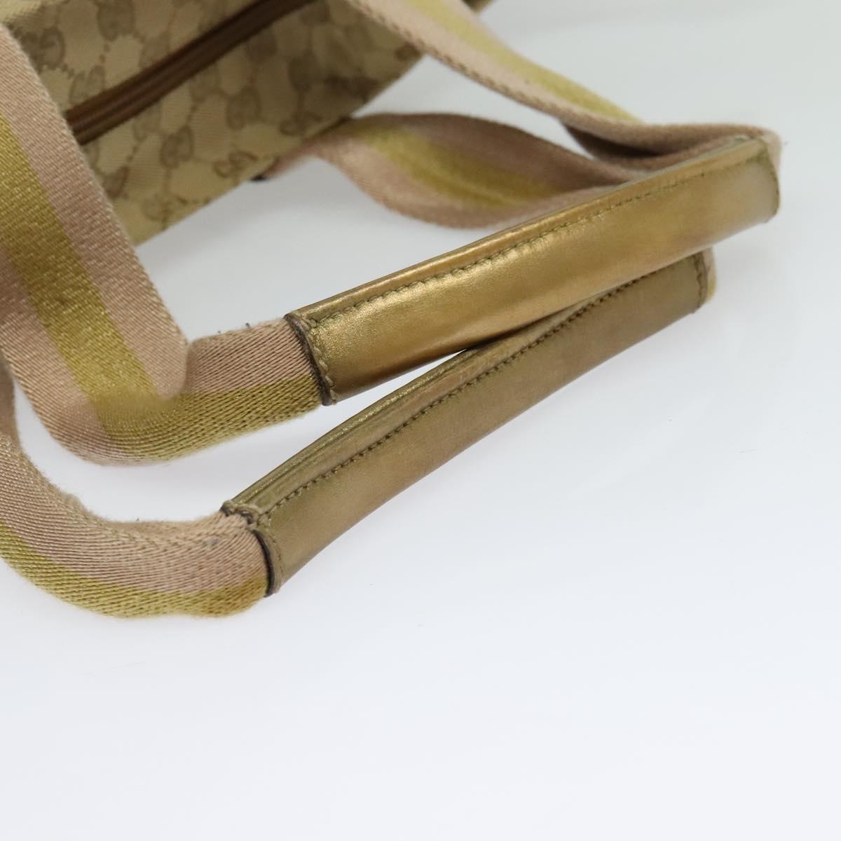 GUCCI GG Canvas Sherry Line Tote Bag Beige Pink gold 131230 Auth nb048