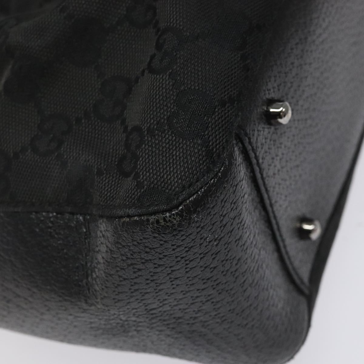 GUCCI GG Canvas Shoulder Bag Black Silver 115007 Auth nb052