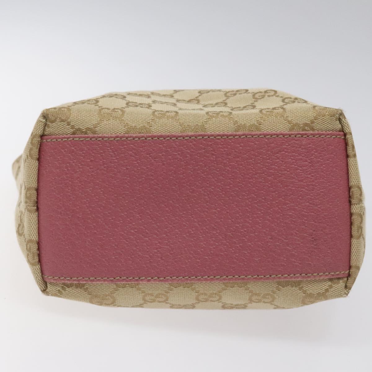 GUCCI GG Canvas Tote Bag Beige Pink Auth nb054