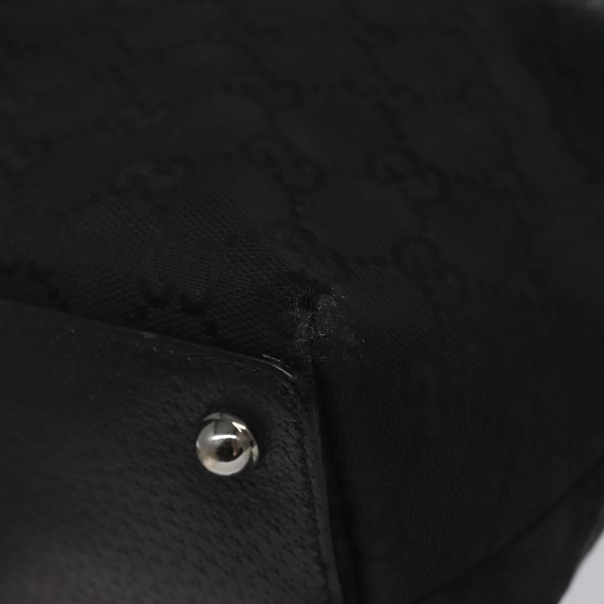 GUCCI GG Canvas Tote Bag Black Silver 120840 Auth nb060