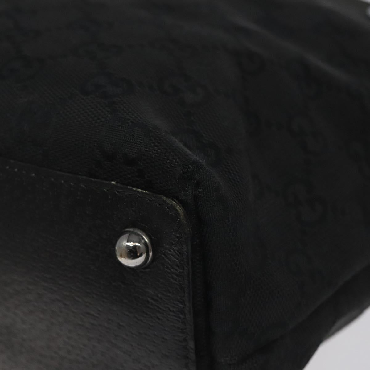 GUCCI GG Canvas Tote Bag Black Silver 120840 Auth nb060