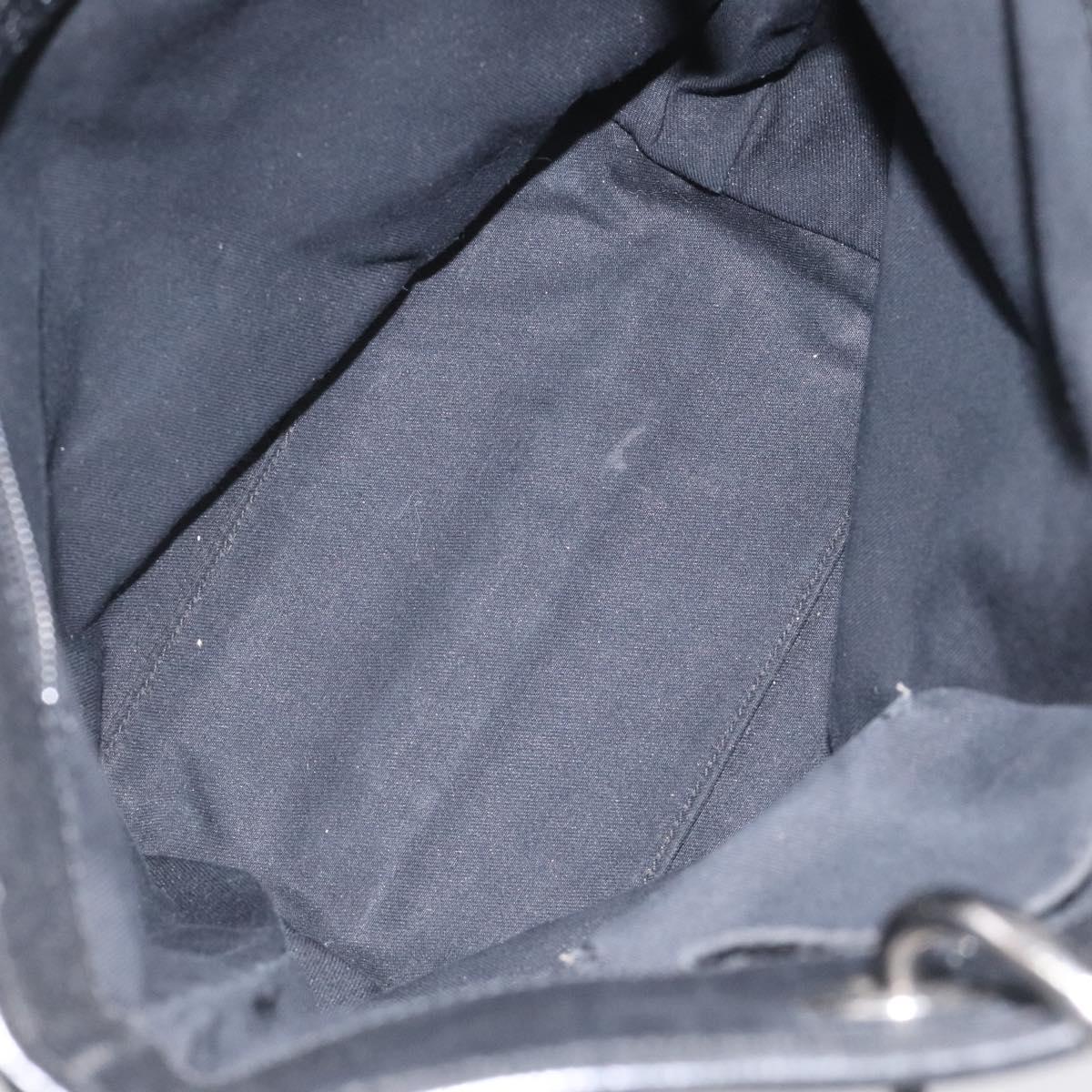 GUCCI GG Canvas Tote Bag Black Silver 120840 Auth nb060