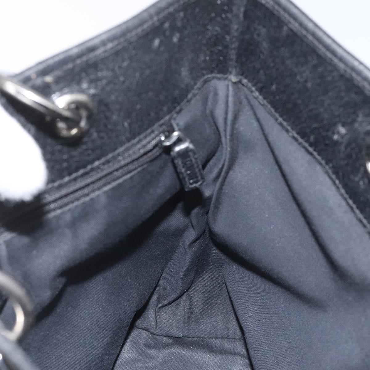 GUCCI GG Canvas Tote Bag Black Silver 120840 Auth nb060