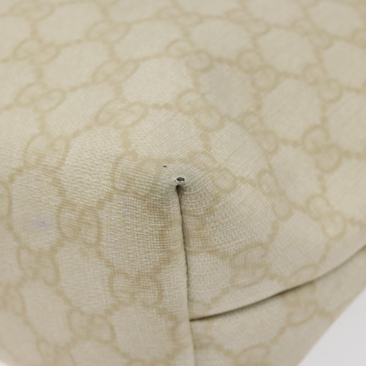 GUCCI GG Supreme Tote Bag PVC Gold White 189897 Auth nb065