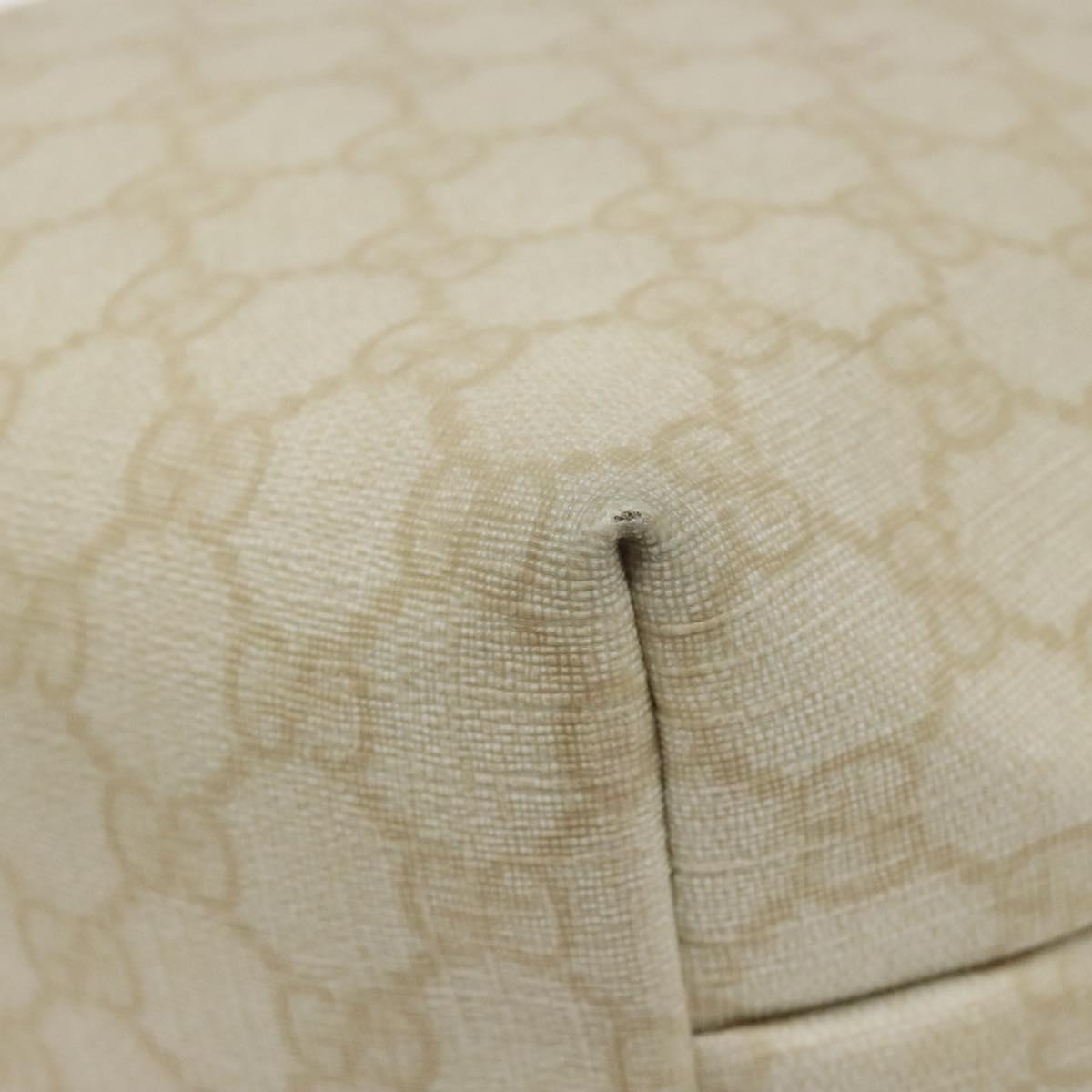 GUCCI GG Supreme Tote Bag PVC Gold White 189897 Auth nb065