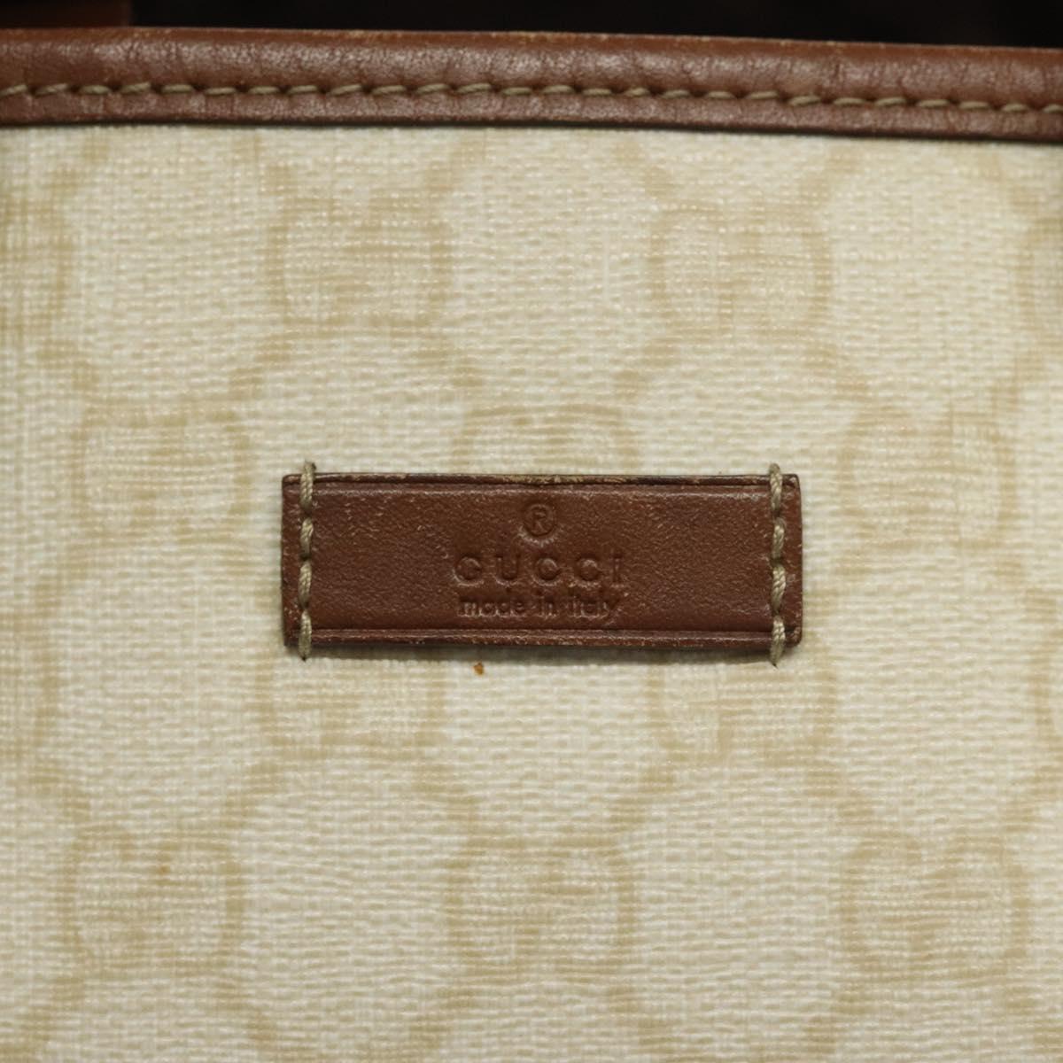 GUCCI GG Supreme Tote Bag PVC Gold White 189897 Auth nb065