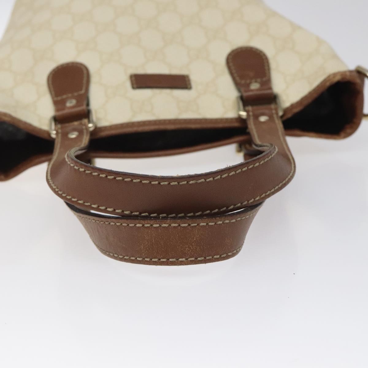 GUCCI GG Supreme Tote Bag PVC Gold White 189897 Auth nb065