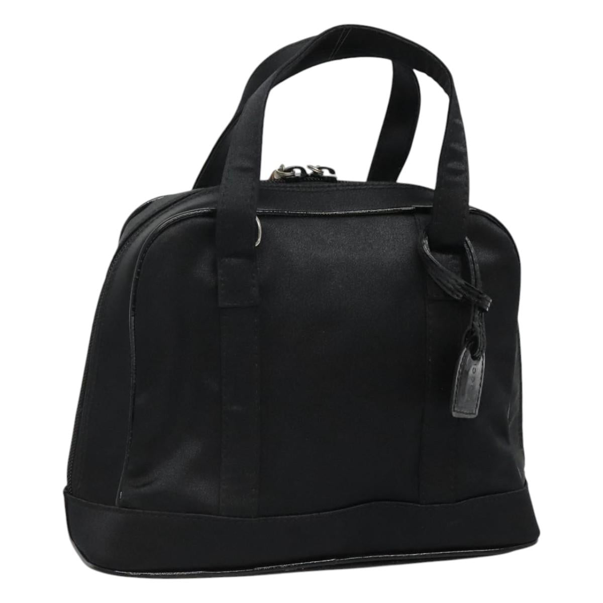 GUCCI Bamboo Hand Bag Nylon Black Auth nb074