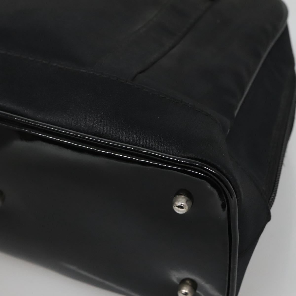 GUCCI Bamboo Hand Bag Nylon Black Auth nb074