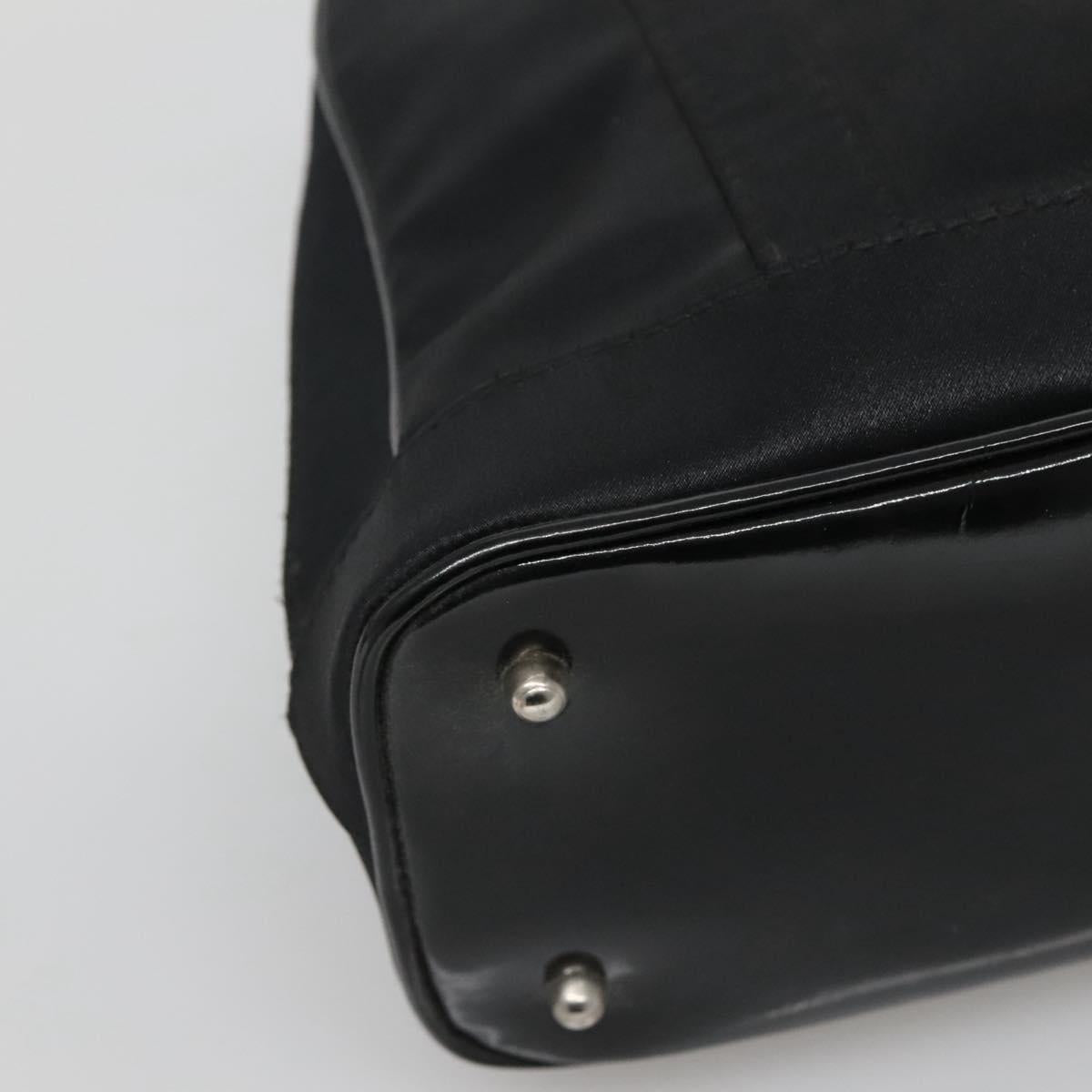 GUCCI Bamboo Hand Bag Nylon Black Auth nb074