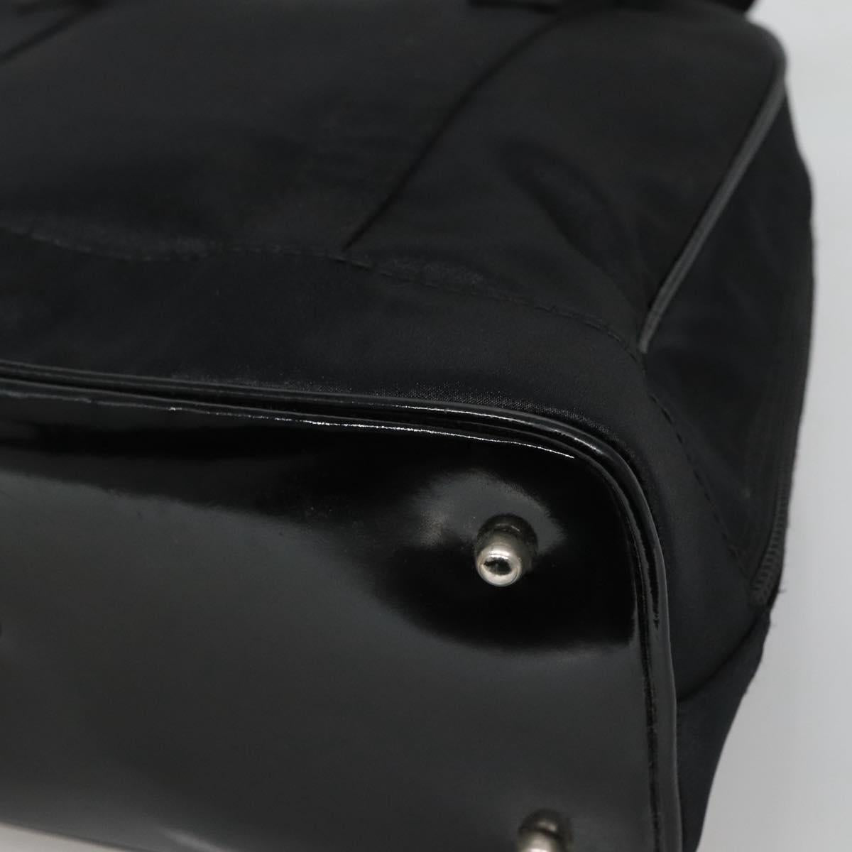 GUCCI Bamboo Hand Bag Nylon Black Auth nb074