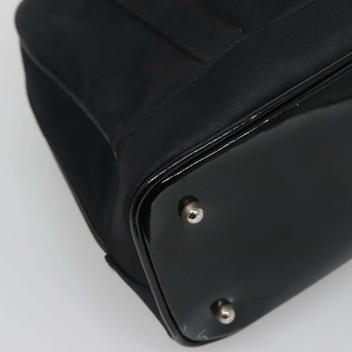 GUCCI Bamboo Hand Bag Nylon Black Auth nb074