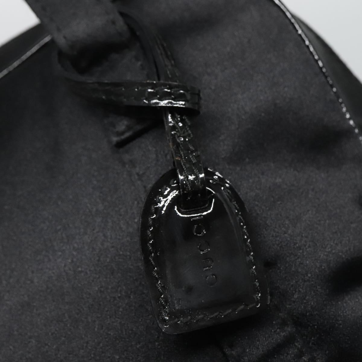 GUCCI Bamboo Hand Bag Nylon Black Auth nb074