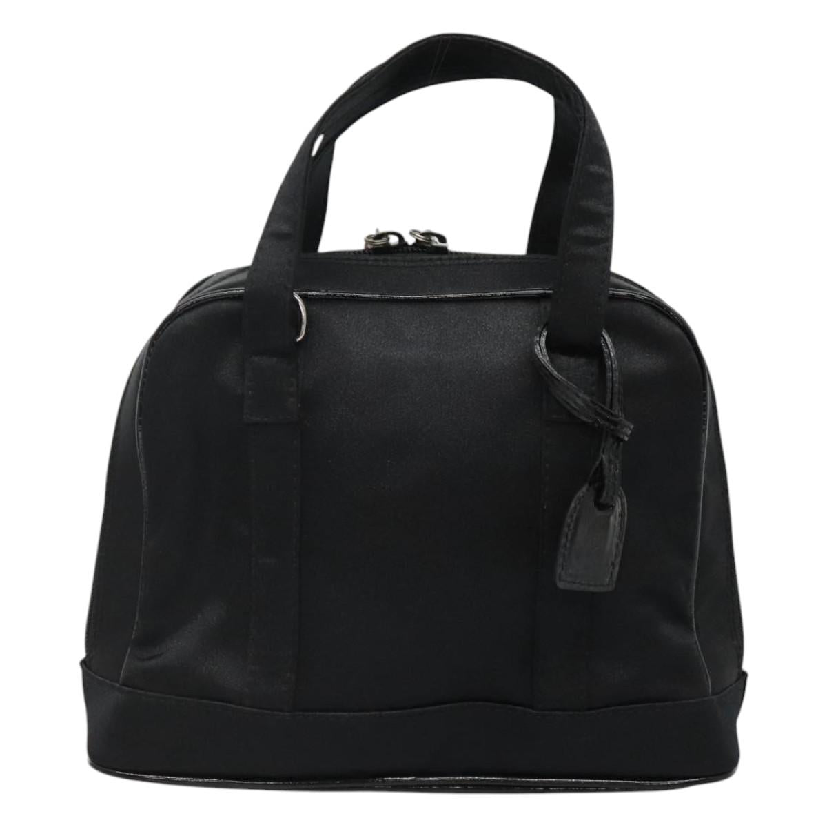GUCCI Bamboo Hand Bag Nylon Black Auth nb074