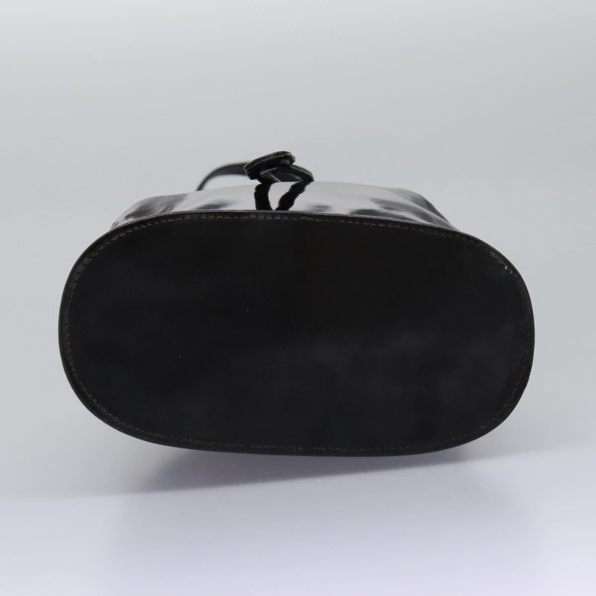 GUCCI Web Sherry Line Shoulder Bag Patent leather Black Green Red Auth nb076