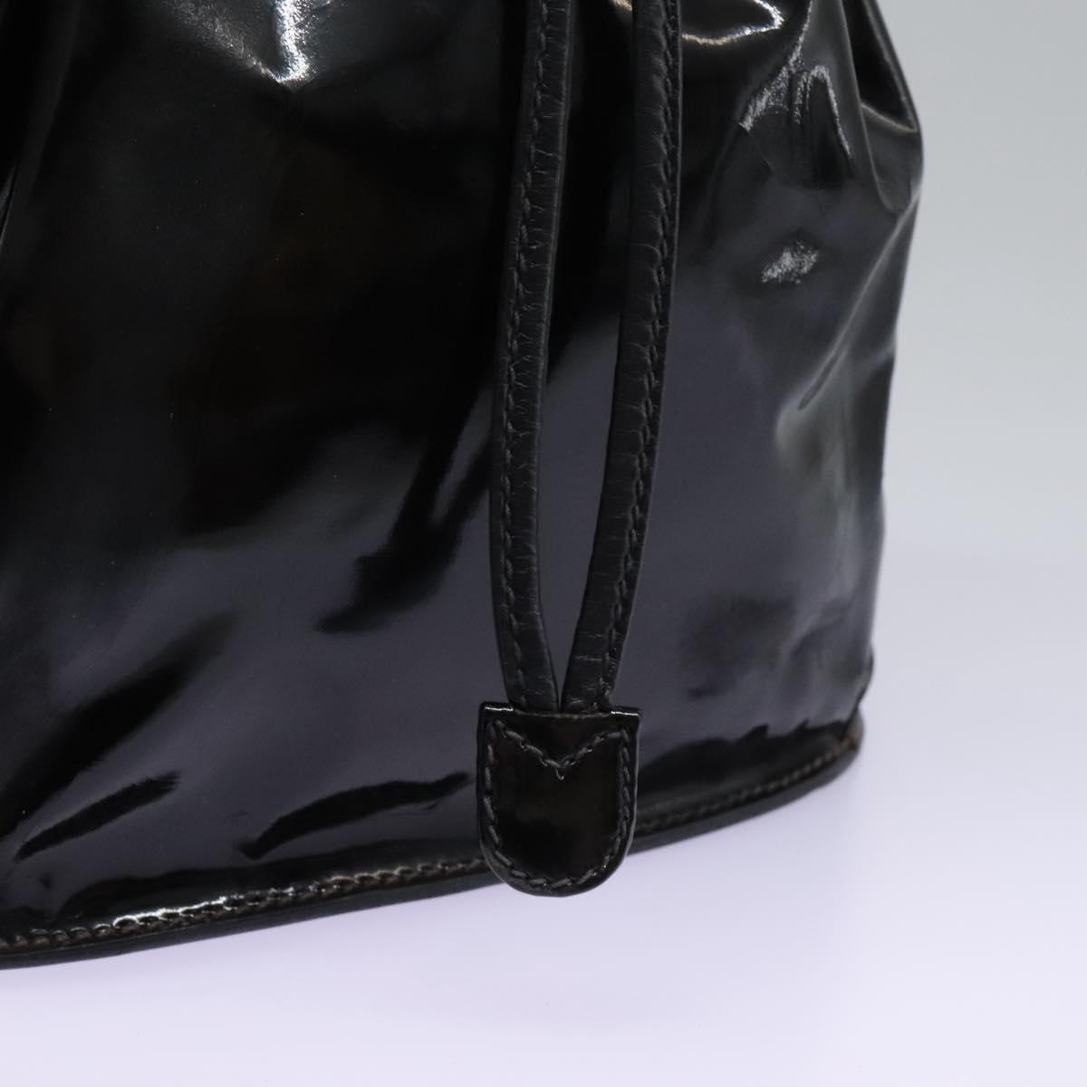 GUCCI Web Sherry Line Shoulder Bag Patent leather Black Green Red Auth nb076