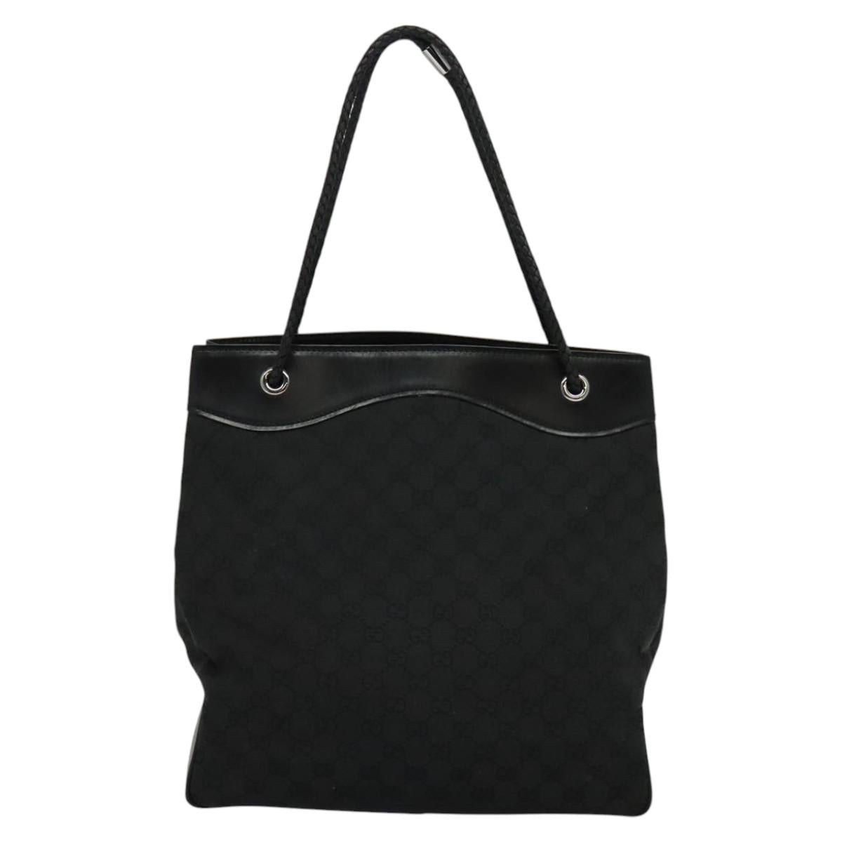 GUCCI GG Canvas Tote Bag Black 109141 Auth nb078