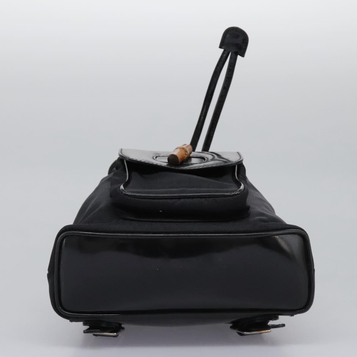 GUCCI Bamboo Backpack Nylon Black 003 1998 0030 Auth nb097